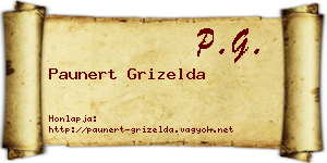 Paunert Grizelda névjegykártya